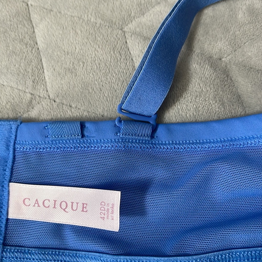 Cacique lightly lined tshirt bra with lace in size 42DD. NWT - Picture 4 of 7